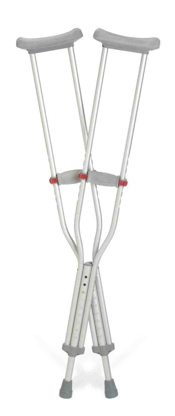 Medline Guardian Red Dot Aluminum Crutches - Adult