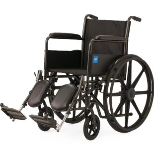 wheelchair full length permanent arms and elevating leg rests medline k1186n13e