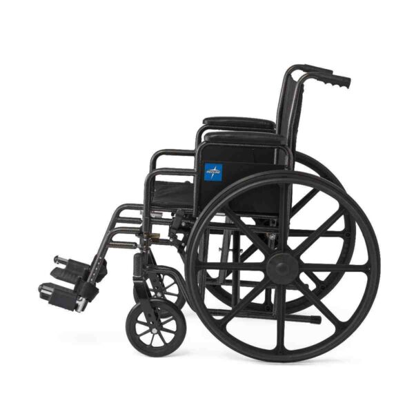 medline wheelchair with swing back desk length arms and swing away legs k1186n22s