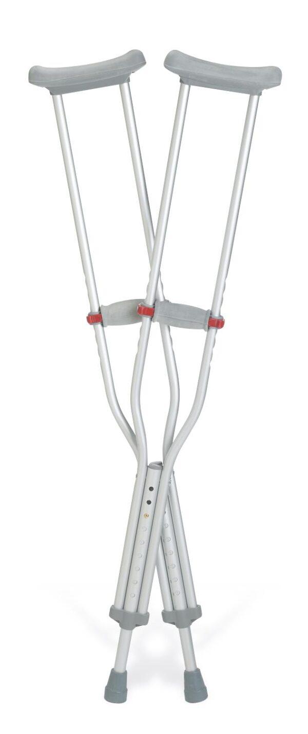 tall aluminum crutches with red dot hand grip G90-214-8