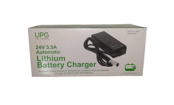upg lithium batter charger 24v 3.5amp xlr